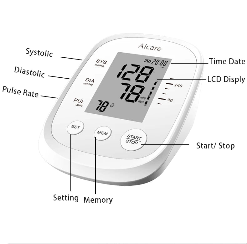 AICARE Digital Upper Arm Blood Pressure Monitor