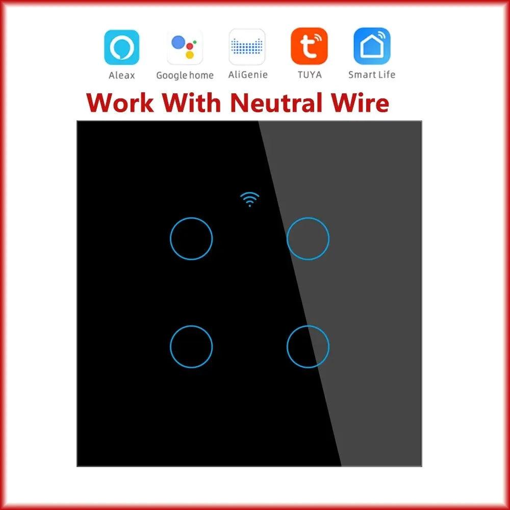 WiFi Smart Touch Light Switch EU 1-4 Gang