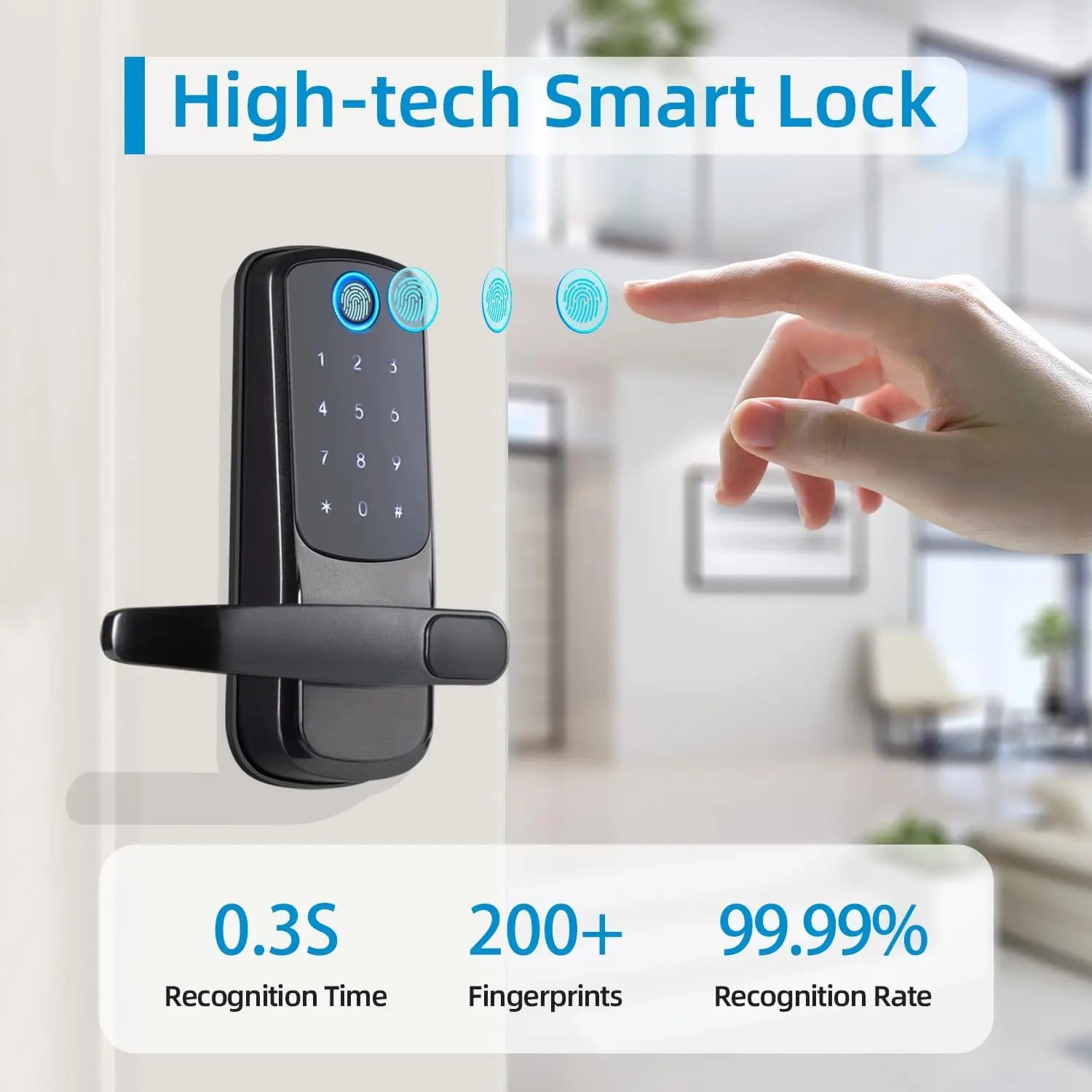 CIEPOJIT 5-in-1 Smart Door Lock with Handle