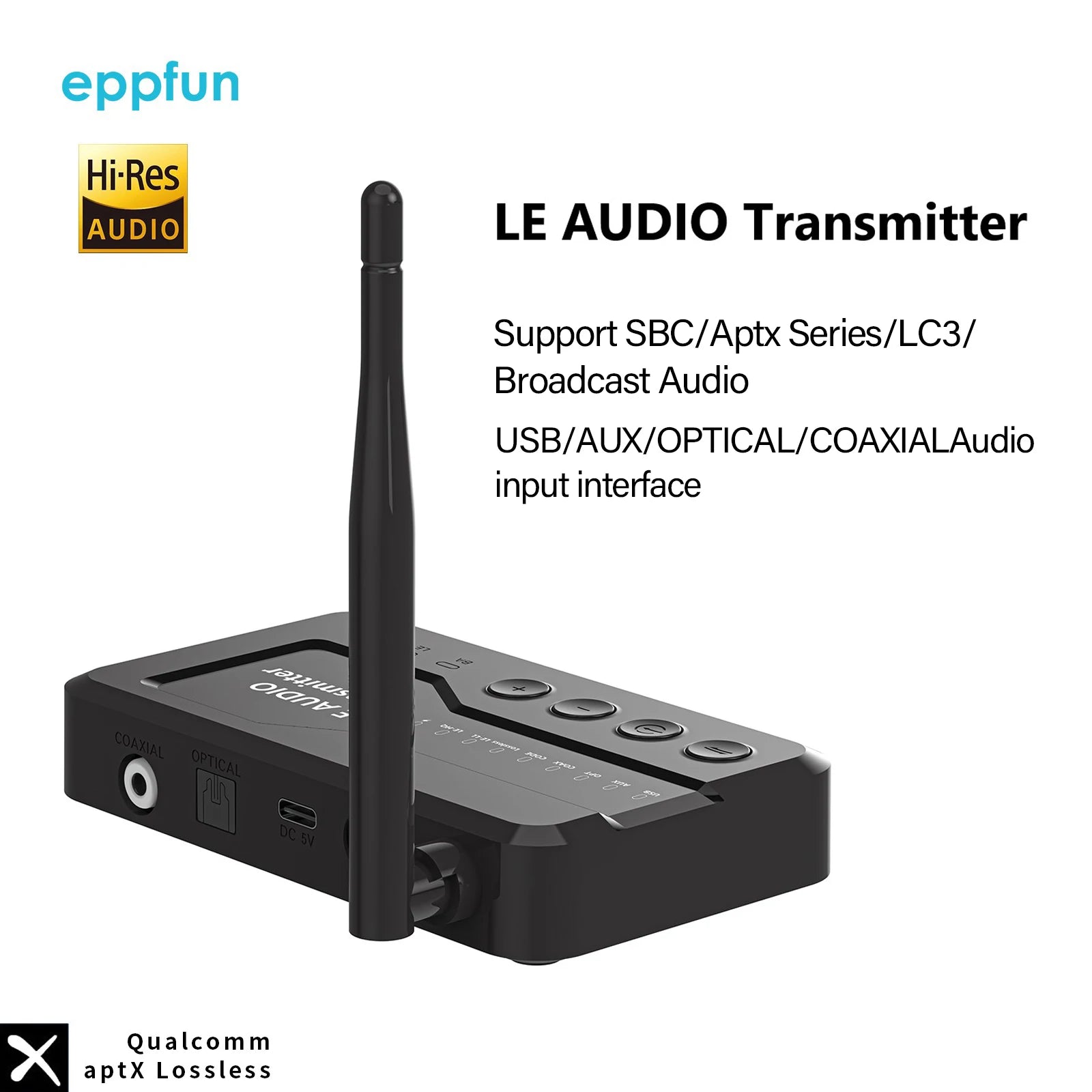 eppfun LE Audio Bluetooth 5.4 Transmitter – AptX Lossless