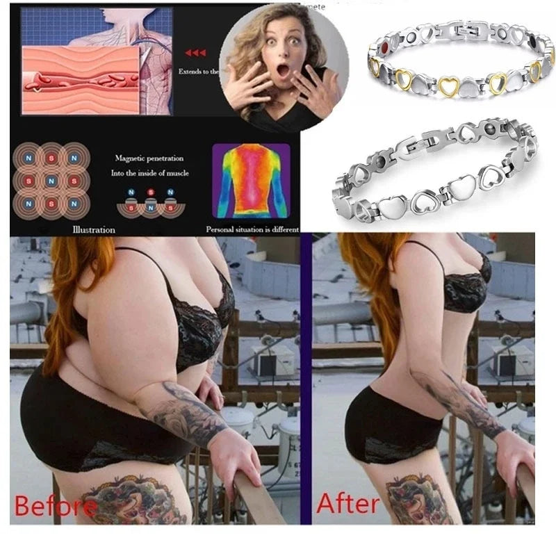 Magnetic Slimming Bracelet – Heart Link Design