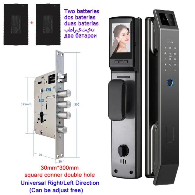 3D Face Recognition Smart Door Lock – Camera, Fingerprint & Keyless Entry