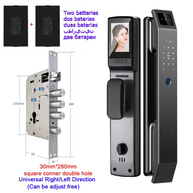 3D Face Recognition Smart Door Lock – Camera, Fingerprint & Keyless Entry