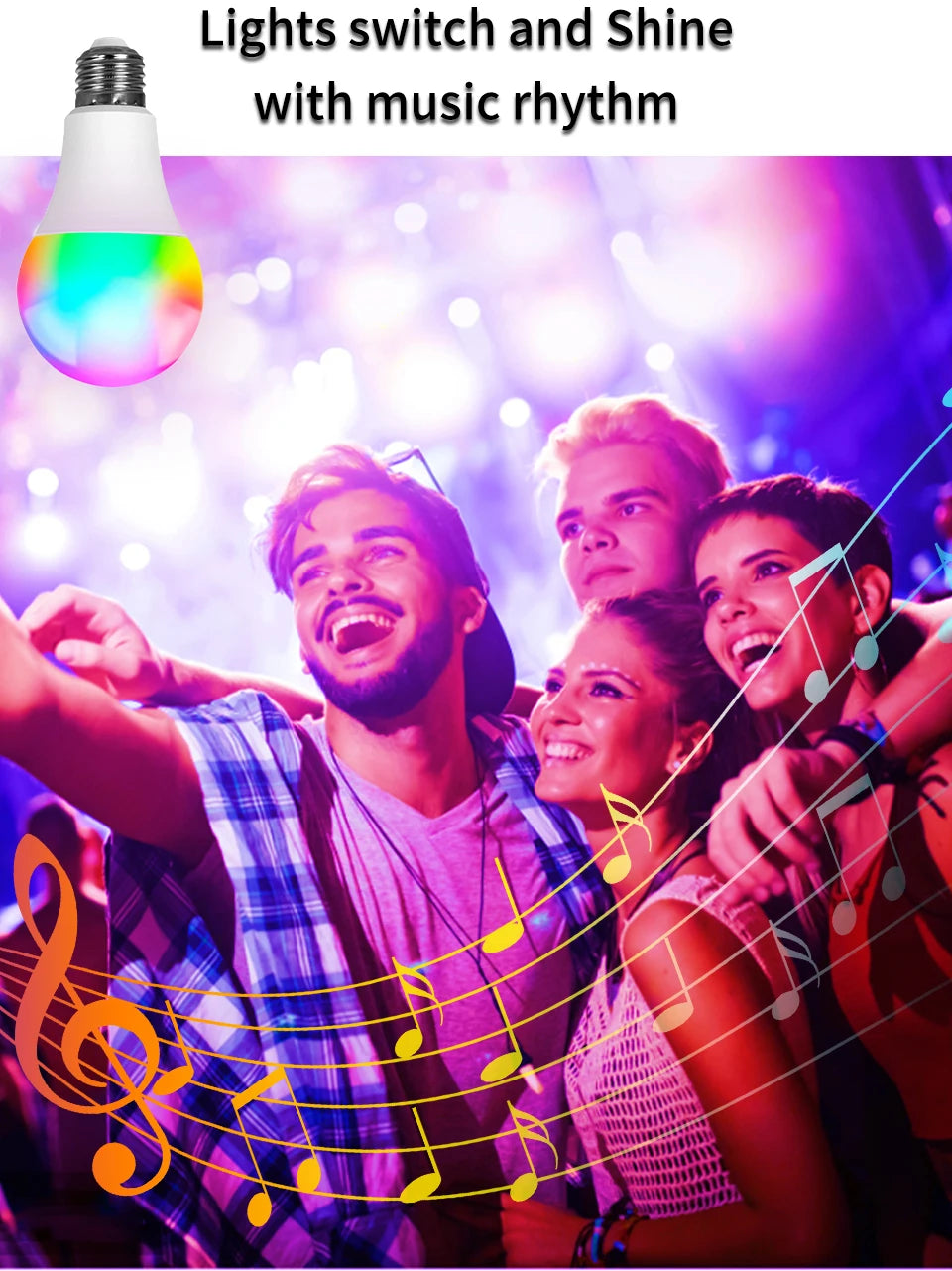 Tuya Smart RGB LED Bulb – E27, App & Voice Control