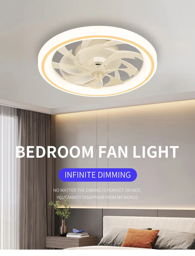 Modern LED Ceiling Fan Light – Remote Control, Smart Home Ready