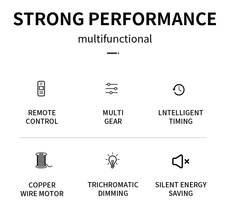 Modern LED Ceiling Fan Light – Remote Control, Smart Home Ready