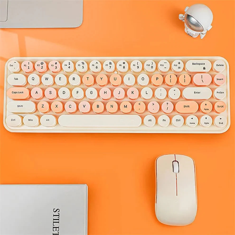 Gray Bluetooth 5.0 & 2.4G Wireless Keyboard & Mouse Combo – Rechargeable, Full-Size