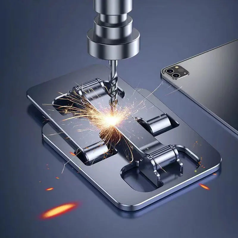 Universal Foldable Aluminum Desk Phone & Tablet Stand – Adjustable Metal Holder