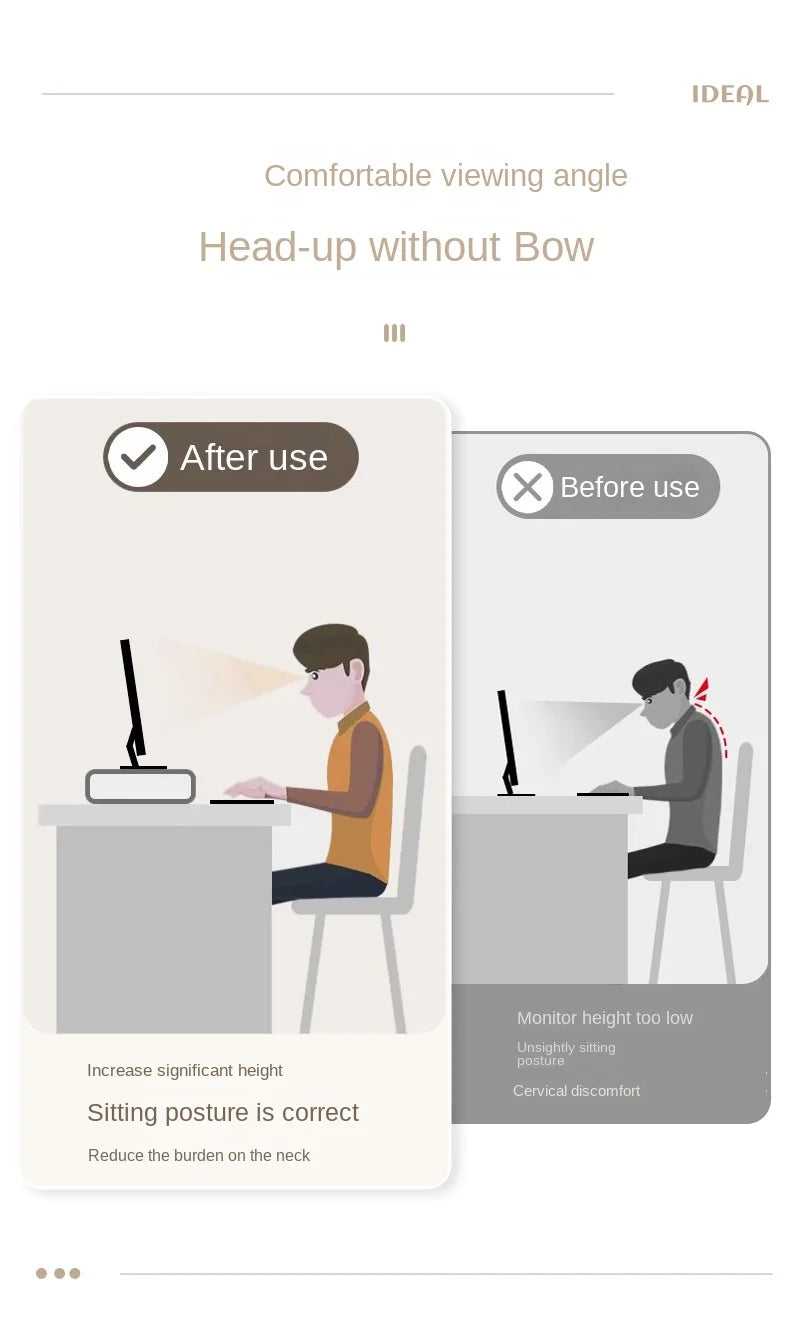 Adjustable Monitor Stand with Storage