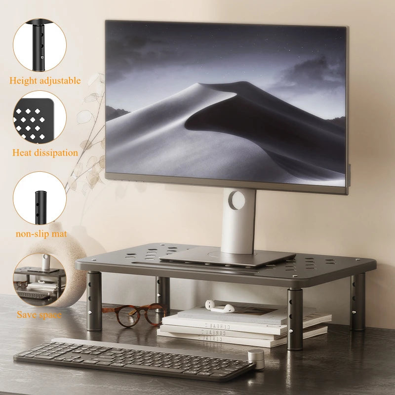 Adjustable Monitor Stand with Storage