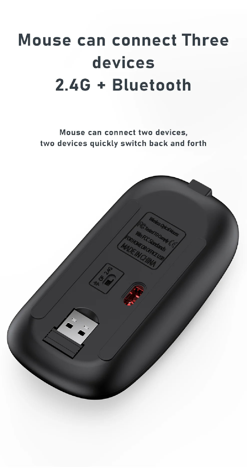 Gray Bluetooth 5.0 & 2.4G Wireless Keyboard & Mouse Combo – Rechargeable, Full-Size