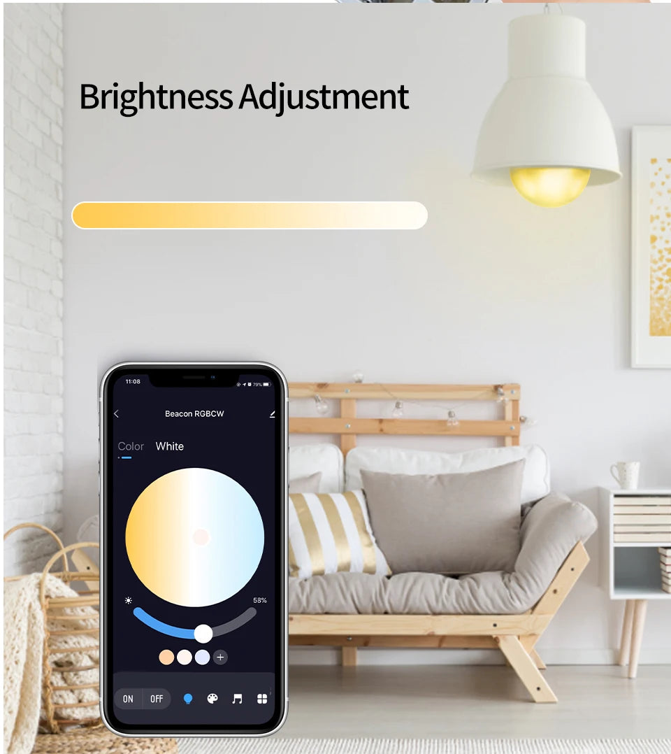 Tuya Smart RGB LED Bulb – E27, App & Voice Control