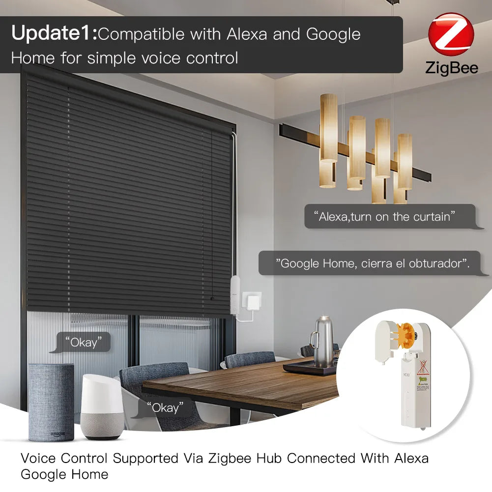 ZigBee Smart Roller Blind Motor – Tuya & Voice Control