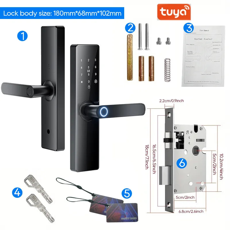Tuya WiFi Smart Door Lock – Fingerprint & Keypad