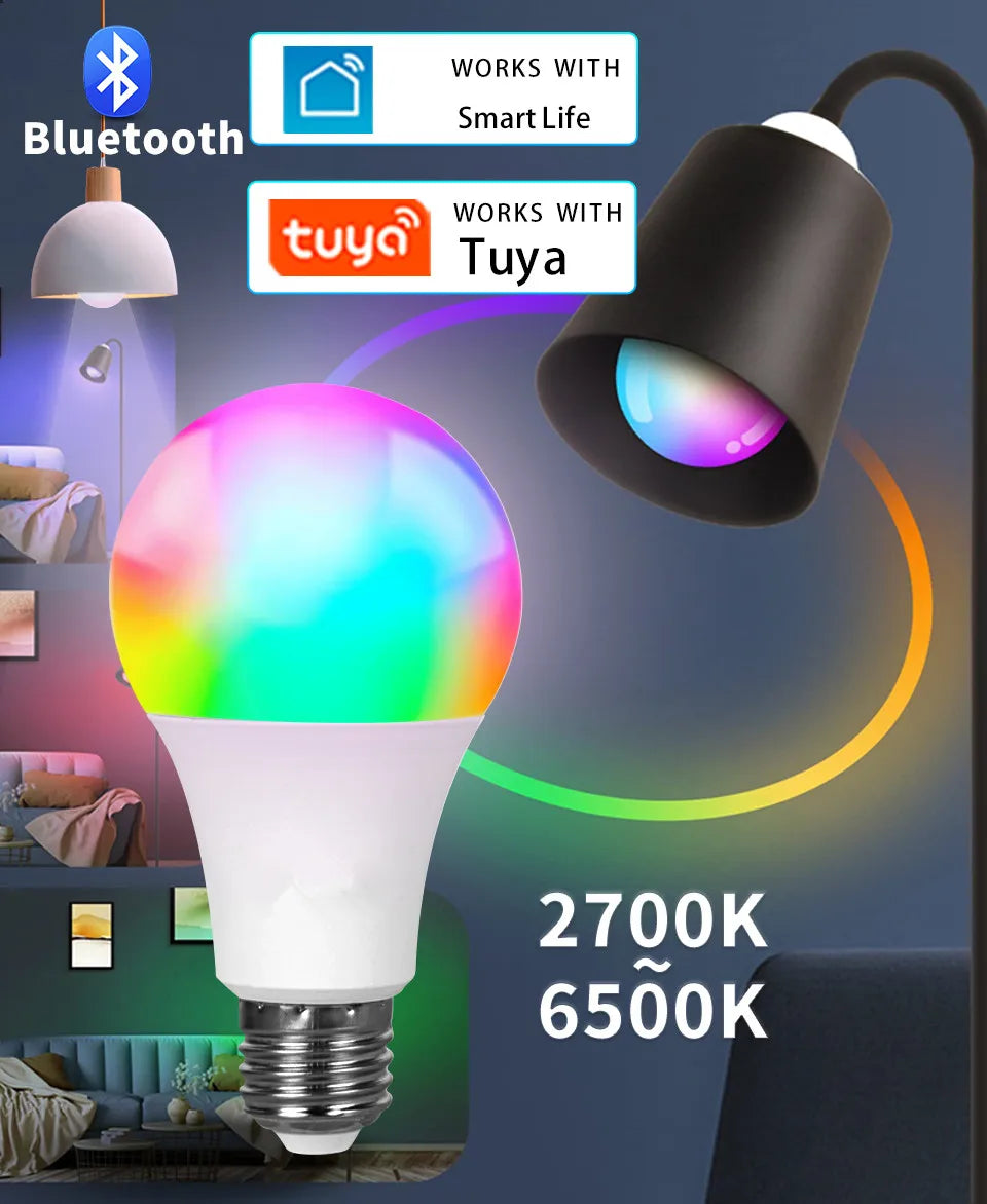 Tuya Smart RGB LED Bulb – E27, App & Voice Control