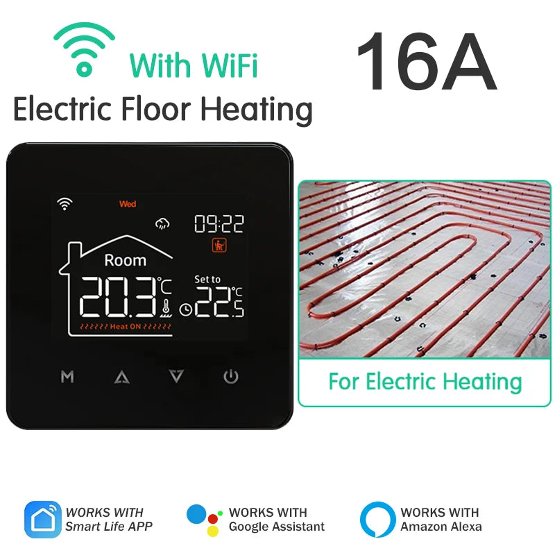 Tuya Smart WiFi Thermostat – Floor Heating & Gas Boiler Compatible