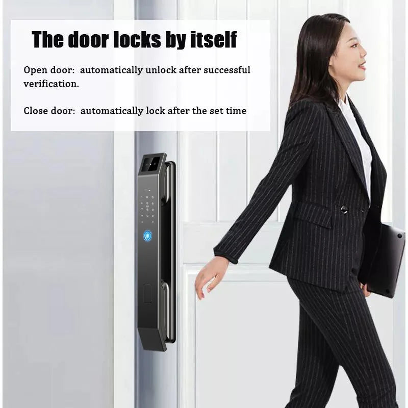 3D Face Recognition Smart Door Lock – Camera, Fingerprint & Keyless Entry