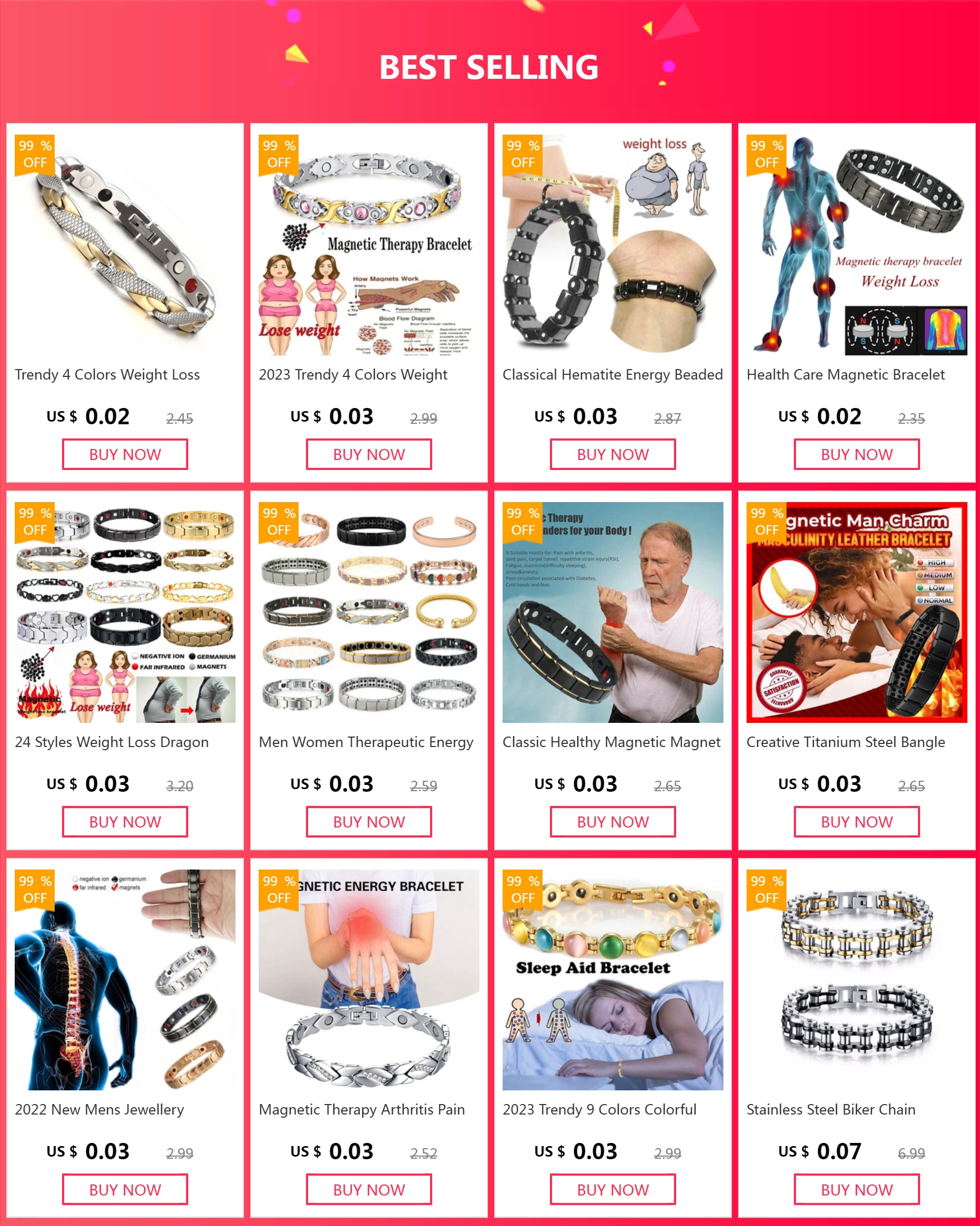 Magnetic Slimming Bracelet – Heart Link Design