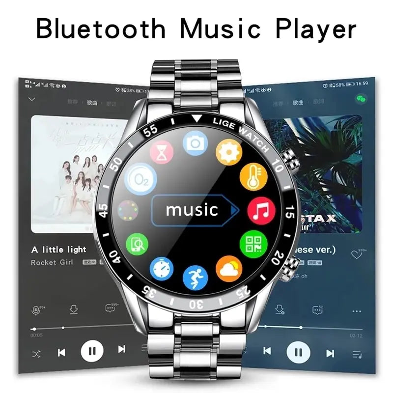 LIGE 2024 Men’s Smartwatch with Bluetooth Call