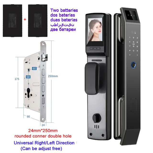 3D Face Recognition Smart Door Lock – Camera, Fingerprint & Keyless Entry