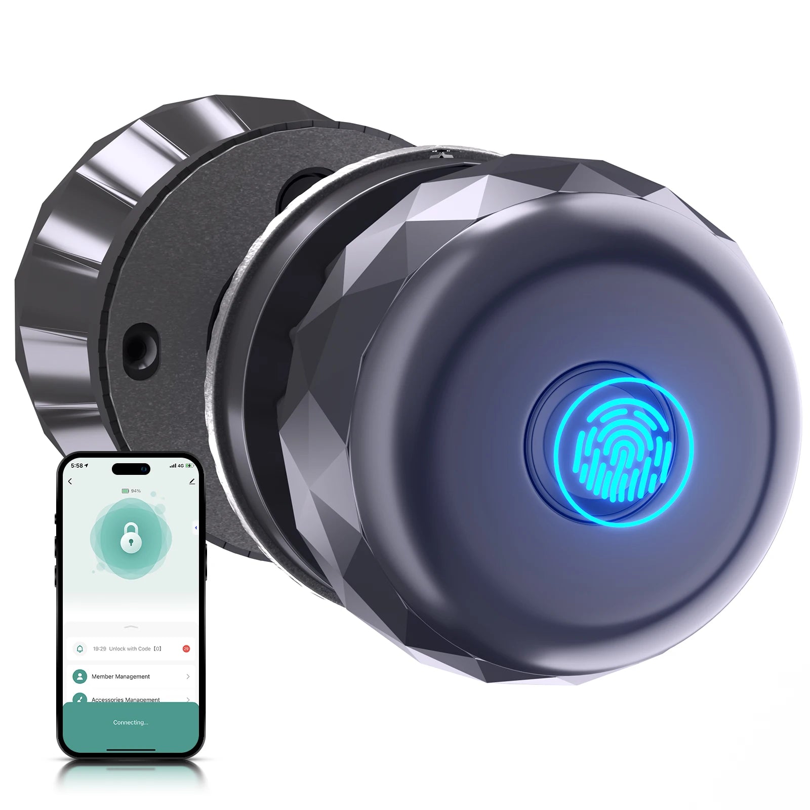 SF0803 3-in-1 Smart Door Knob – Fingerprint & App Control