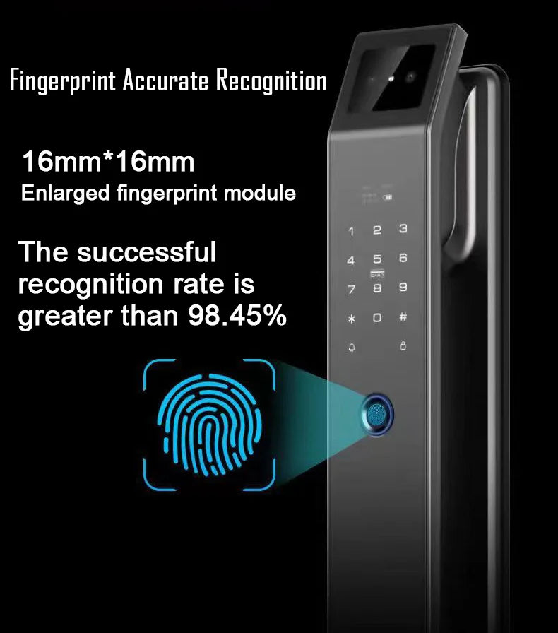 3D Face Recognition Smart Door Lock – Camera, Fingerprint & Keyless Entry
