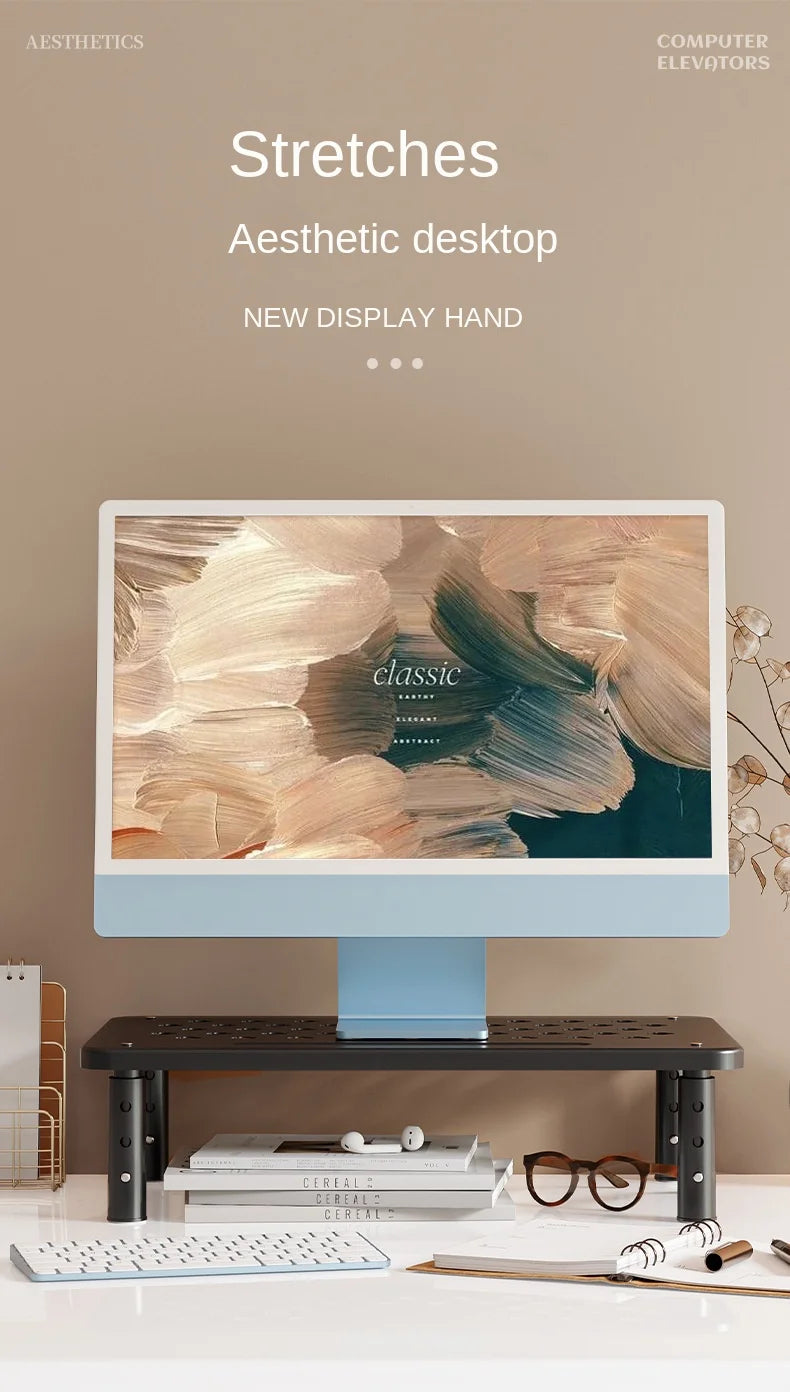 Adjustable Monitor Stand with Storage