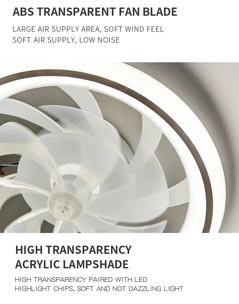 Modern LED Ceiling Fan Light – Remote Control, Smart Home Ready