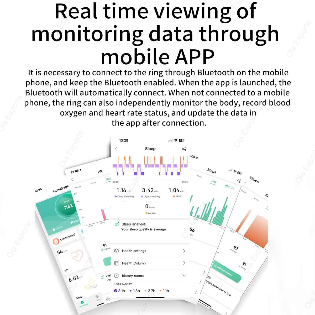 Smart Ring Bluetooth Heart Rate & Sleep Monitor