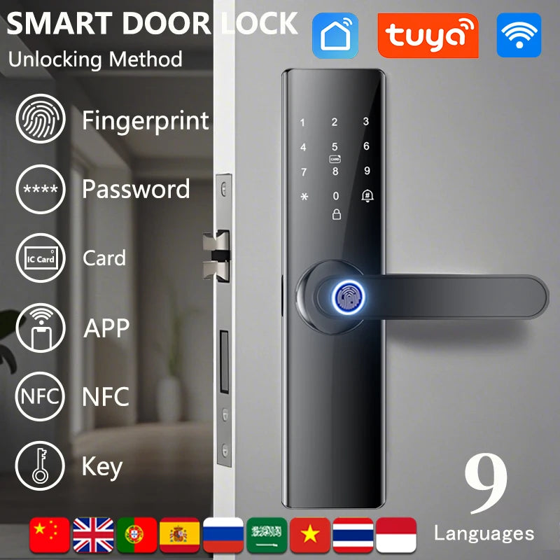 Tuya WiFi Smart Door Lock – Fingerprint & Keypad