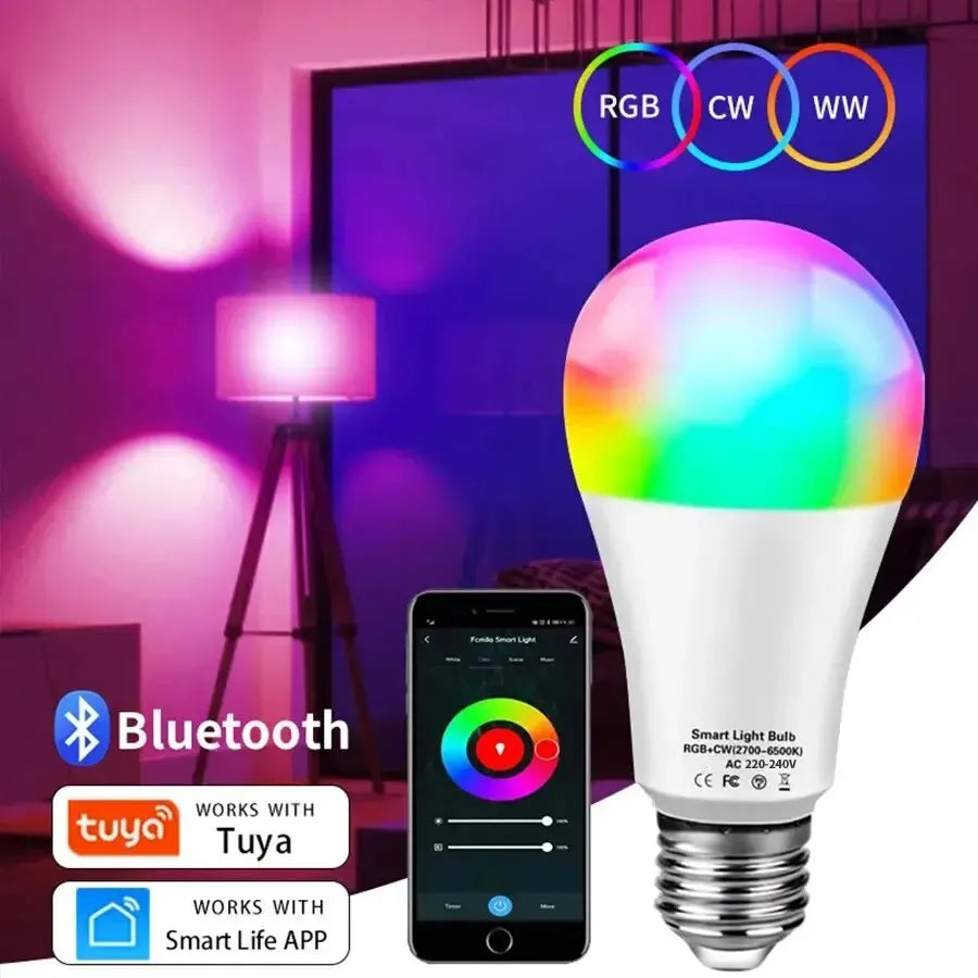 Tuya Smart RGB LED Bulb – E27, App & Voice Control