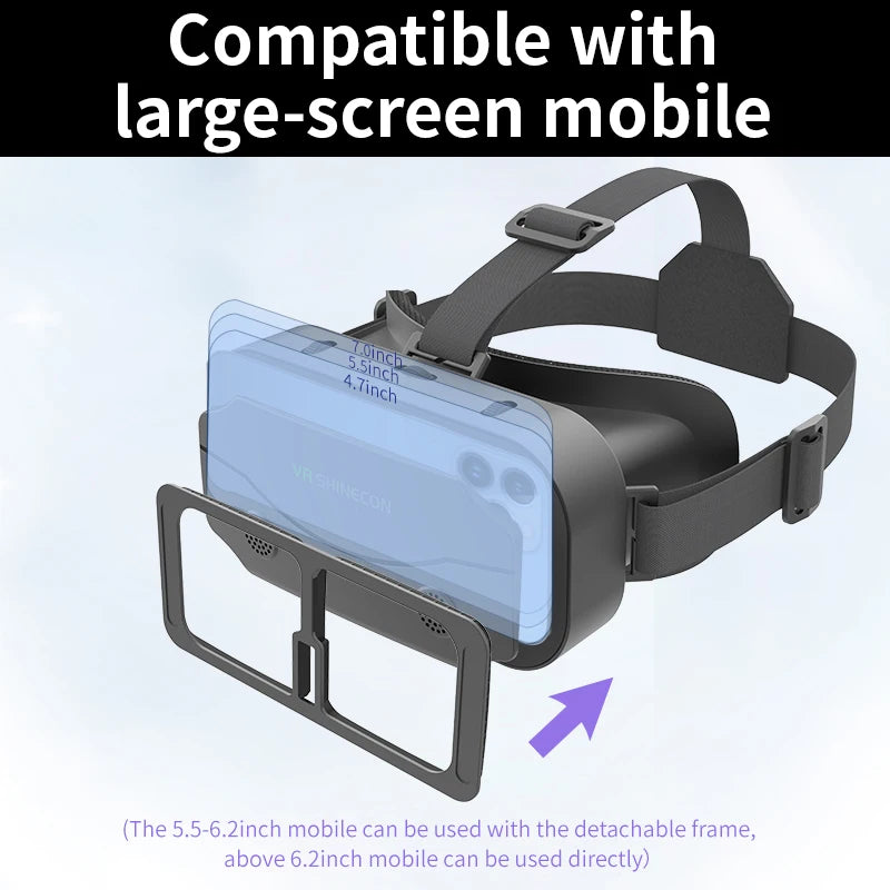 VR Headset with 3D Lenses – Virtual Reality Goggles for Smartphones