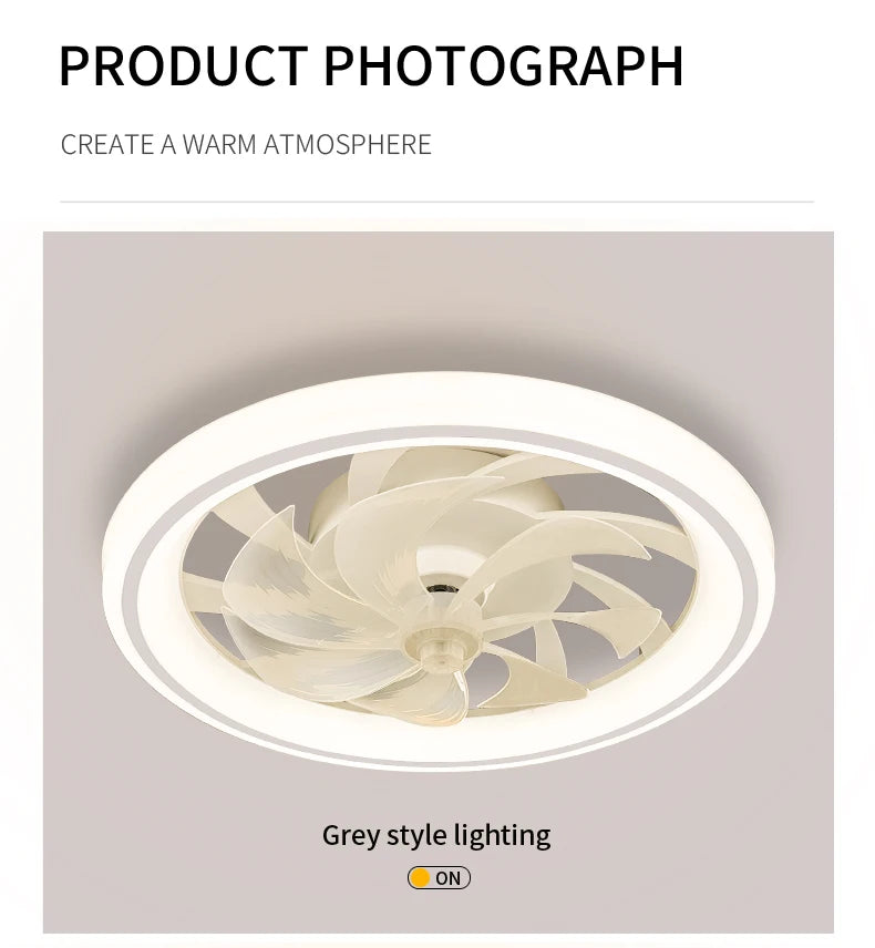 Modern LED Ceiling Fan Light – Remote Control, Smart Home Ready