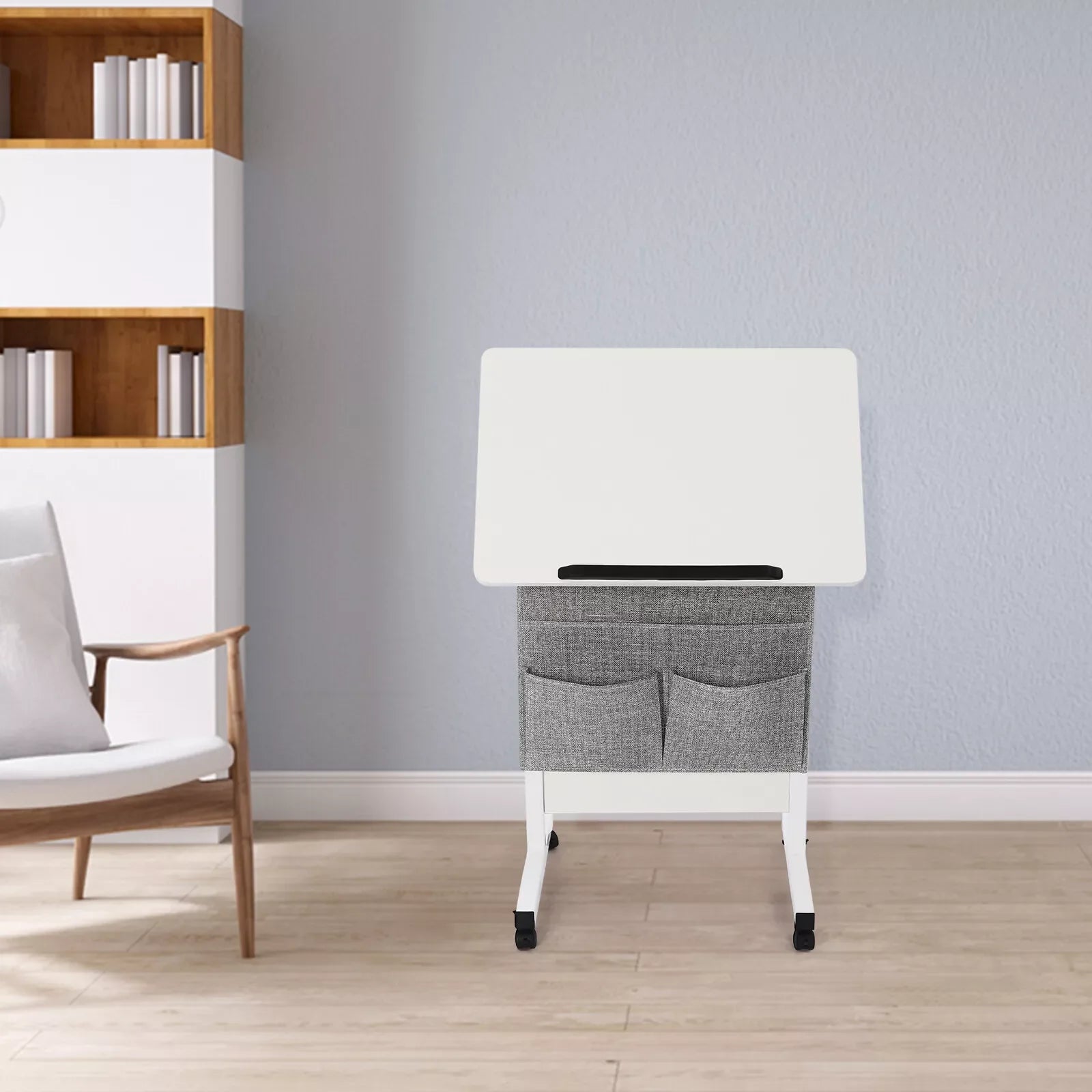 Rolling Laptop Desk with Adjustable Height