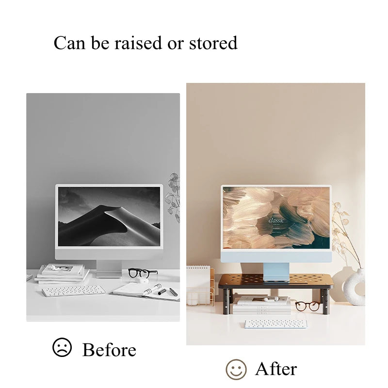 Adjustable Monitor Stand with Storage