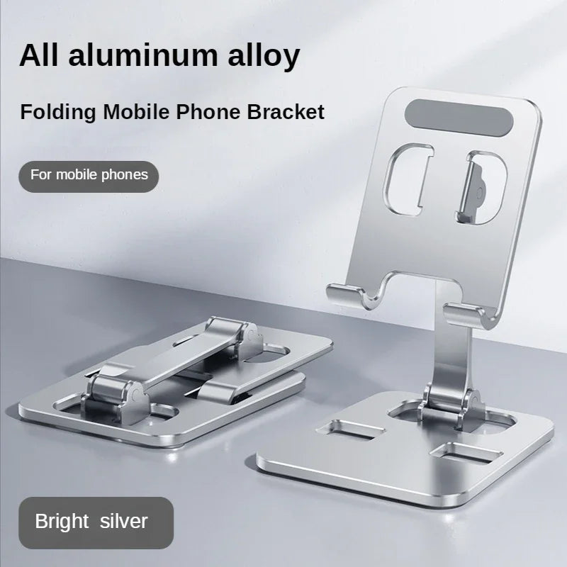 Universal Foldable Aluminum Desk Phone & Tablet Stand – Adjustable Metal Holder