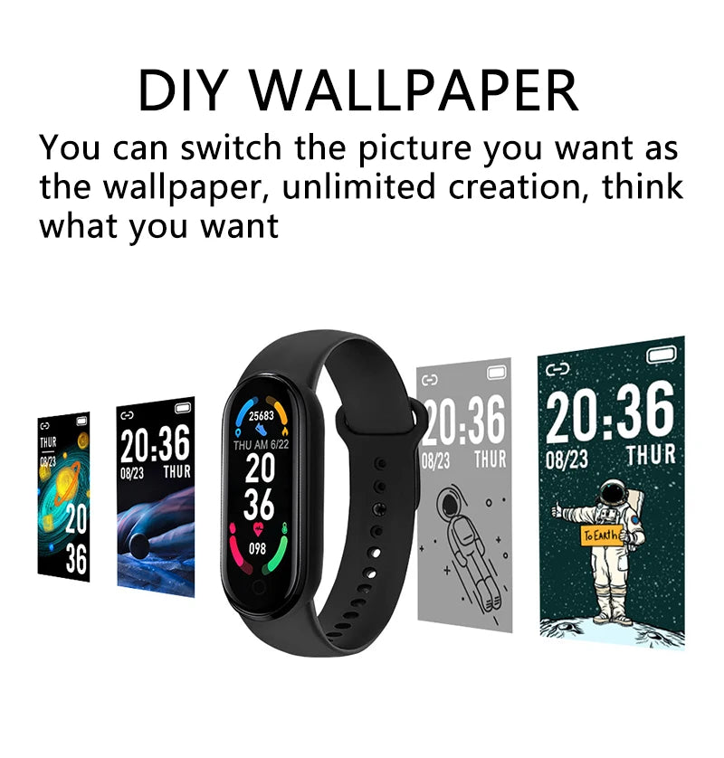 M6 Fitness Smartwatch with Heart & BP Monitor