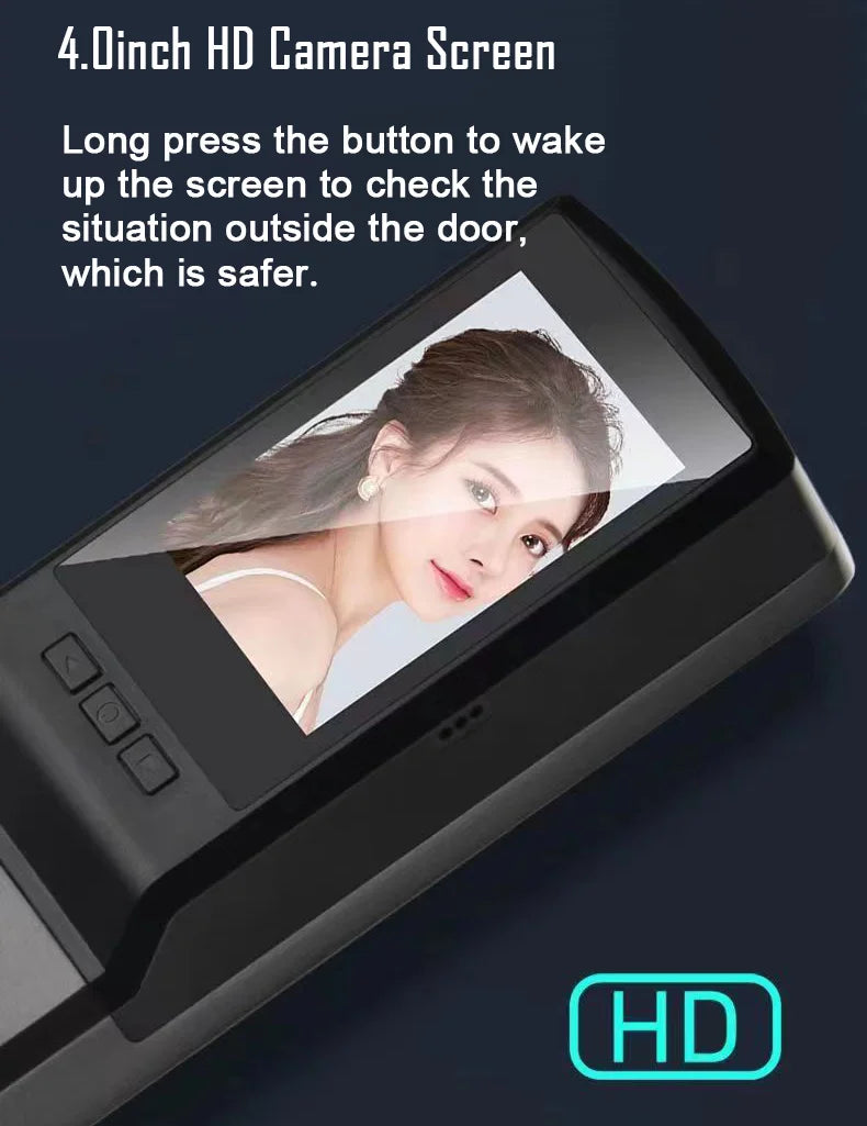 3D Face Recognition Smart Door Lock – Camera, Fingerprint & Keyless Entry