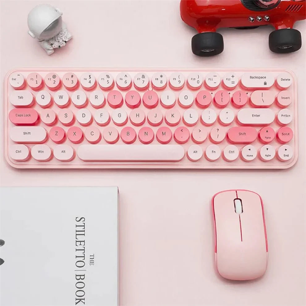Gray Bluetooth 5.0 & 2.4G Wireless Keyboard & Mouse Combo – Rechargeable, Full-Size