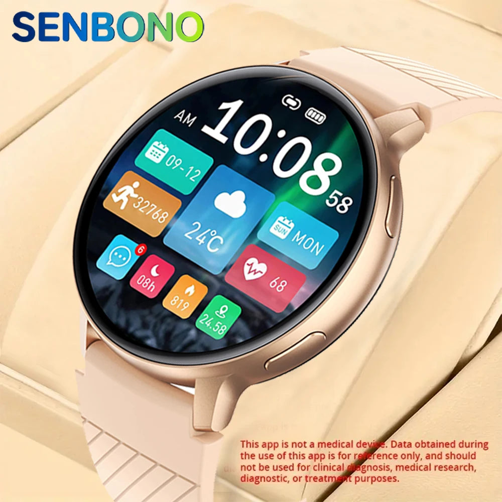 SENBONO Women’s Bluetooth Smartwatch – Fitness Tracker