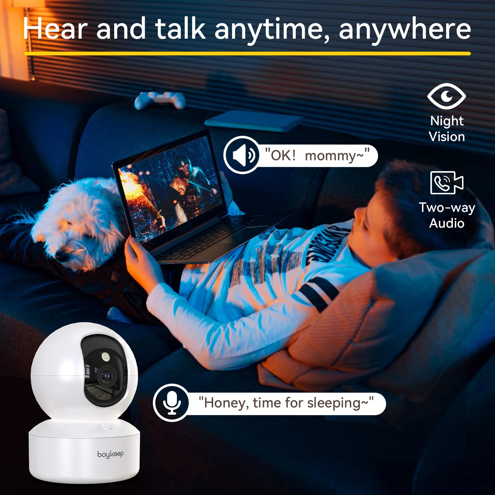 BoyKeep 3MP 5G/2.4GHz WiFi Smart Baby Monitor