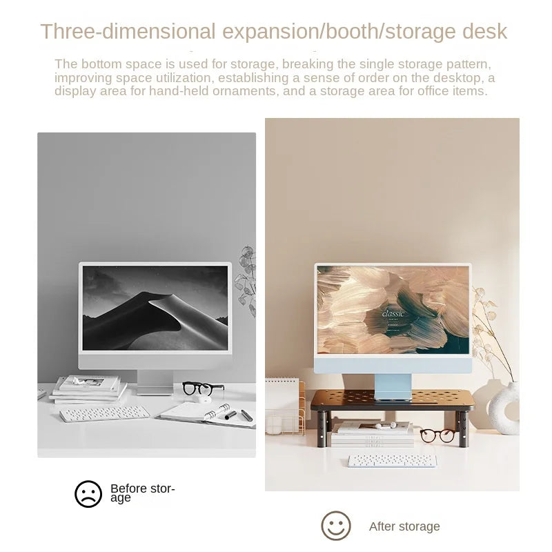 Adjustable Monitor Stand with Storage