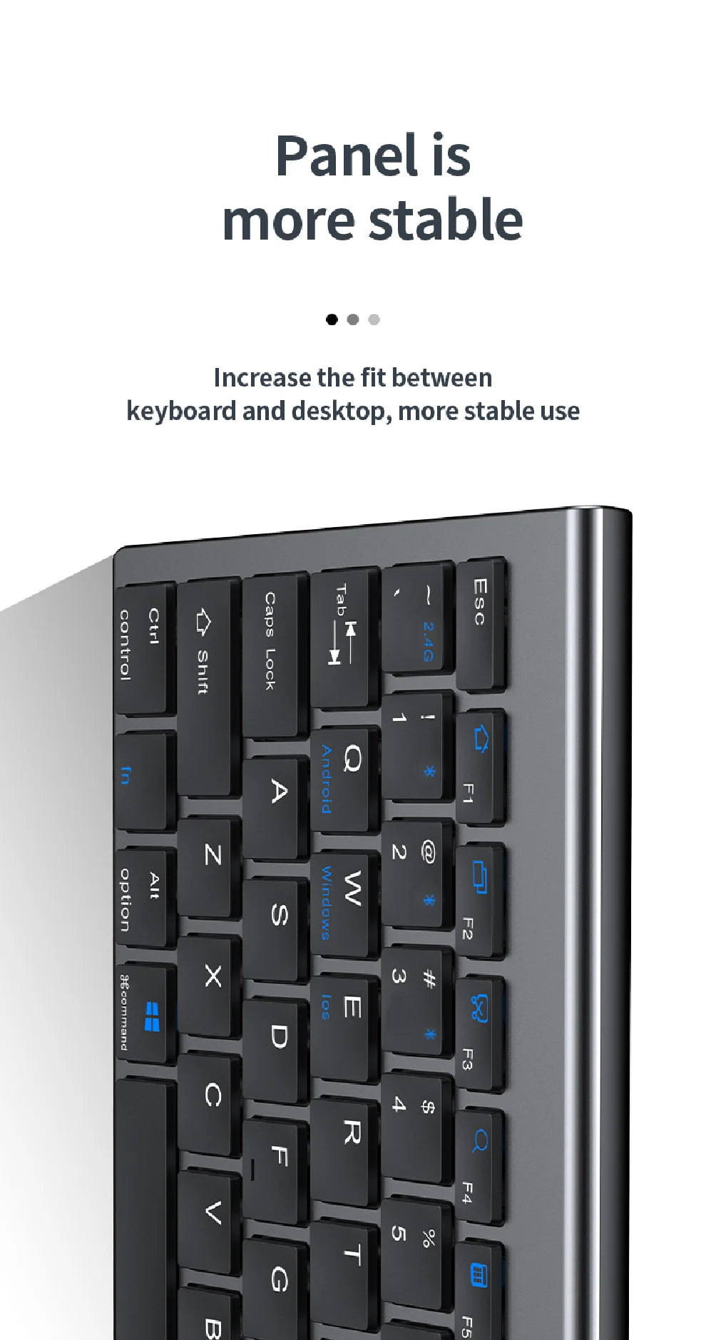 Gray Bluetooth 5.0 & 2.4G Wireless Keyboard & Mouse Combo – Rechargeable, Full-Size