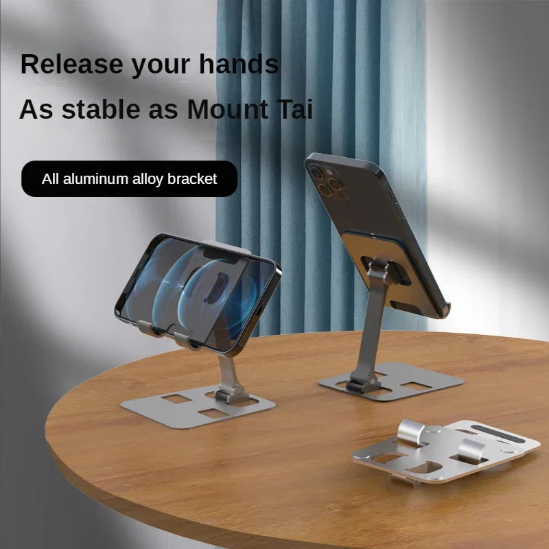 Universal Foldable Aluminum Desk Phone & Tablet Stand – Adjustable Metal Holder
