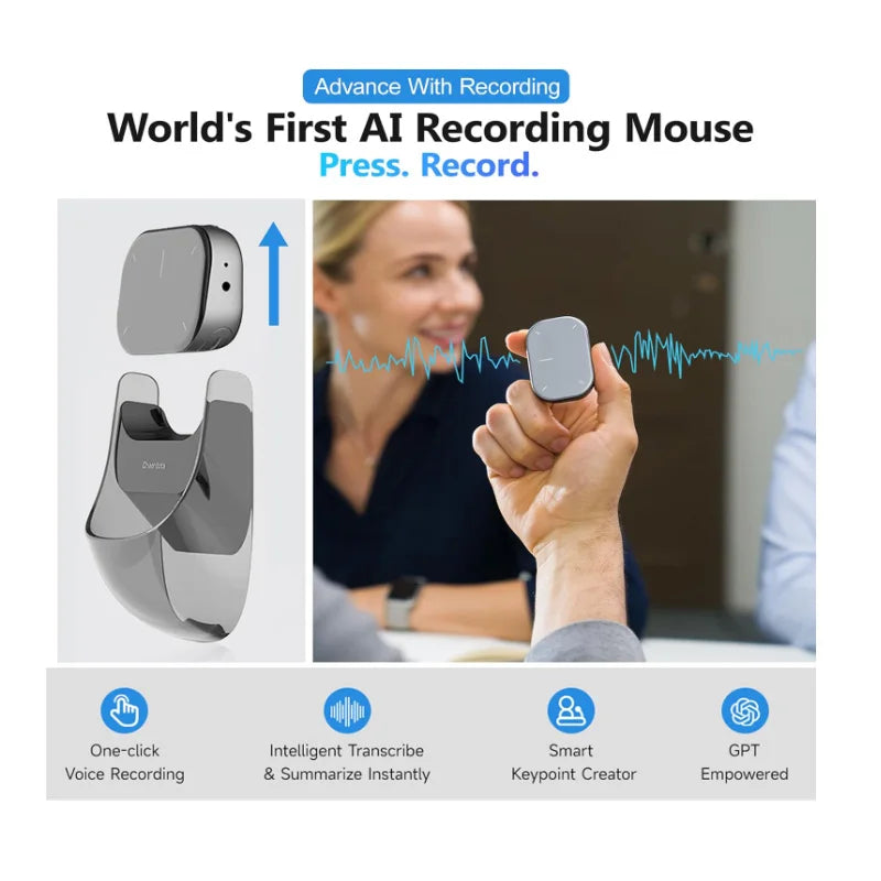 Cheerdots2 Smart AI Wireless Mouse – Bluetooth, Voice & ChatGPT Integration