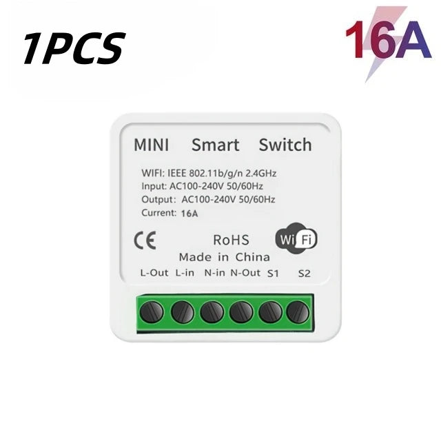 Tuya 16A MINI Wifi Switch DIY 1-way Remote Control