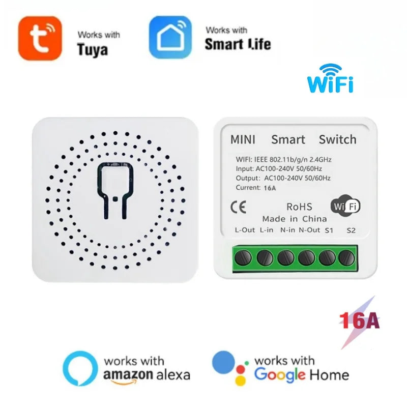 Tuya 16A MINI Wifi Switch DIY 1-way Remote Control