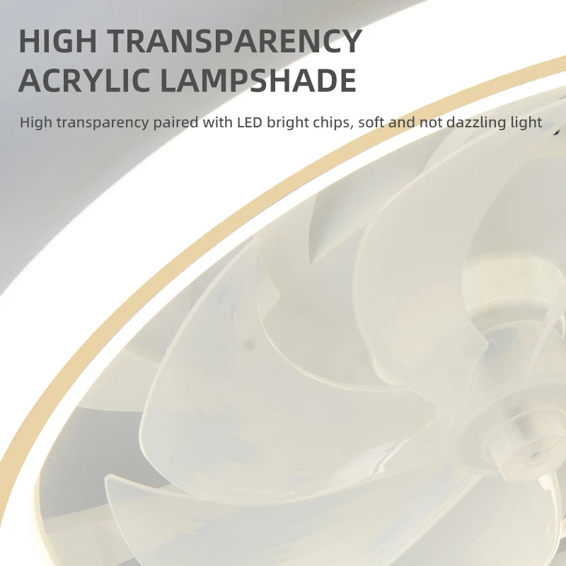 Modern LED Ceiling Fan Light – Remote Control, Smart Home Ready