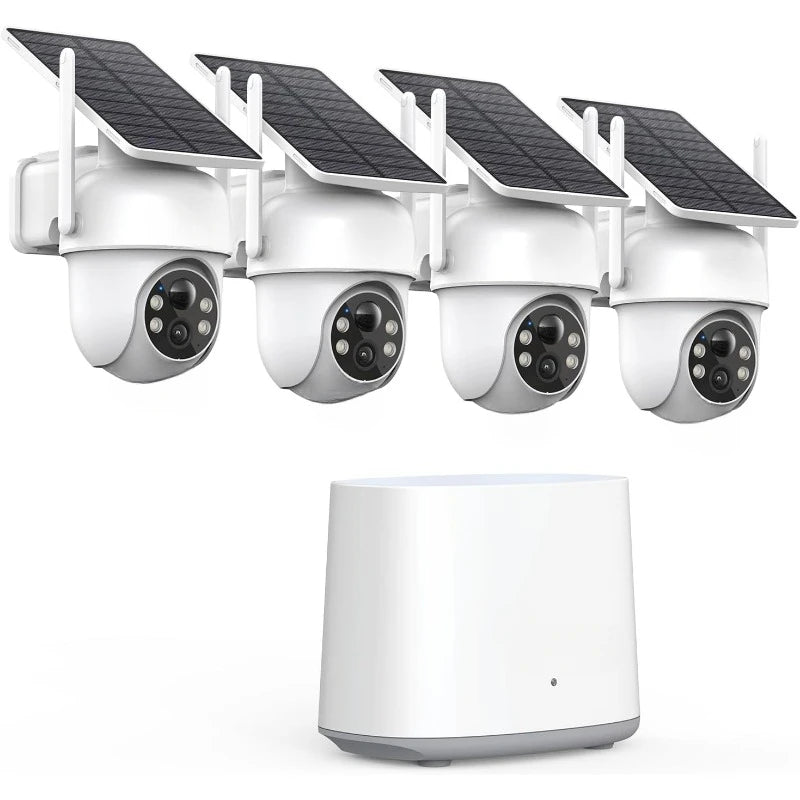 Wireless Outdoor Security Camera Kit – 4 Cameras, Solar Powered