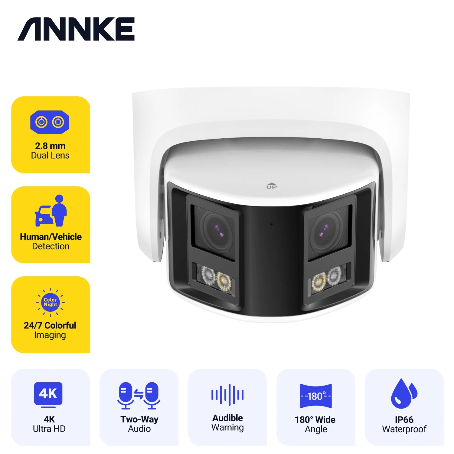 ANNKE 8MP DUO POE 180° AI Security Camera